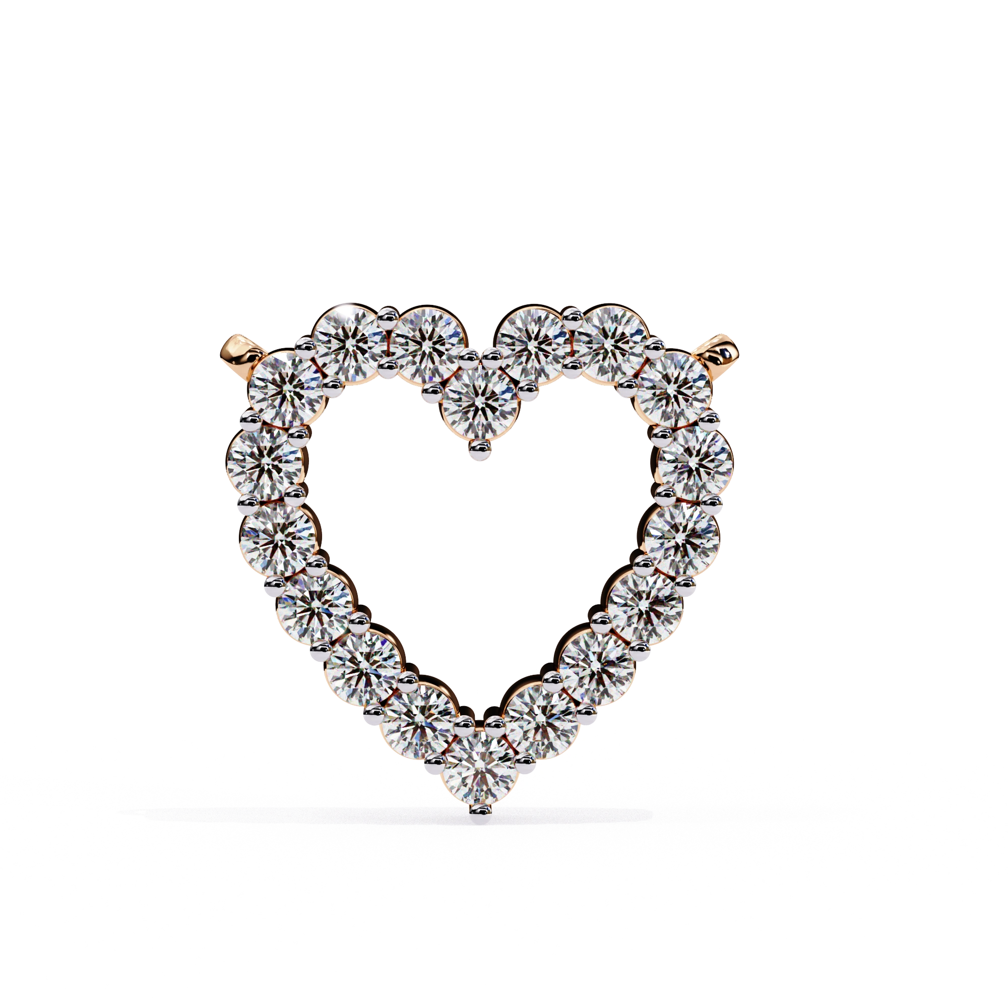 0.50ct Lab Diamond Heart Cut Necklace In Rose Gold
