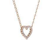 0.50ct Lab Diamond Heart Cut Necklace In Rose Gold