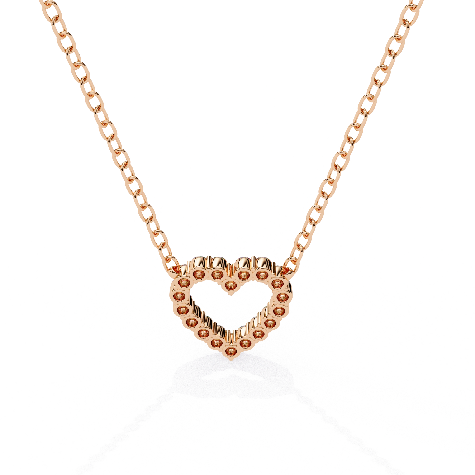 0.50ct Lab Diamond Heart Cut Necklace In Rose Gold