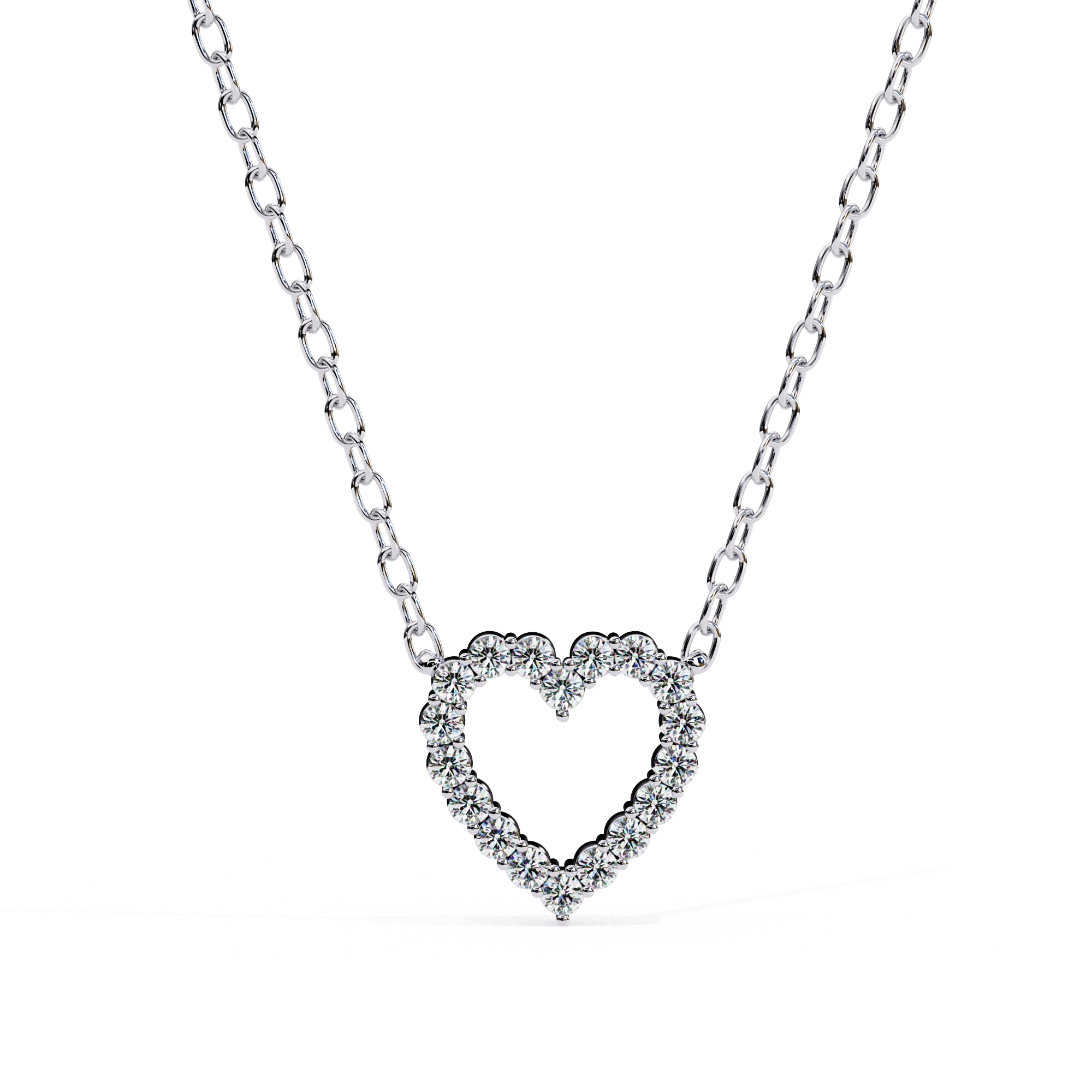 0.50ct Lab Diamond Heart Cut Necklace In Rose Gold 950 Platinum Natural Diamond