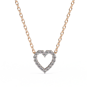 0.50ct Lab Diamond Heart Cut Necklace In Rose Gold 18K Rose Gold Natural Diamond