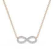 0.50ct Lab Diamond Infinity Necklace In Yellow Gold 18K Rose Gold Natural Diamond