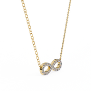 0.50ct Lab Diamond Infinity Necklace In Yellow Gold
