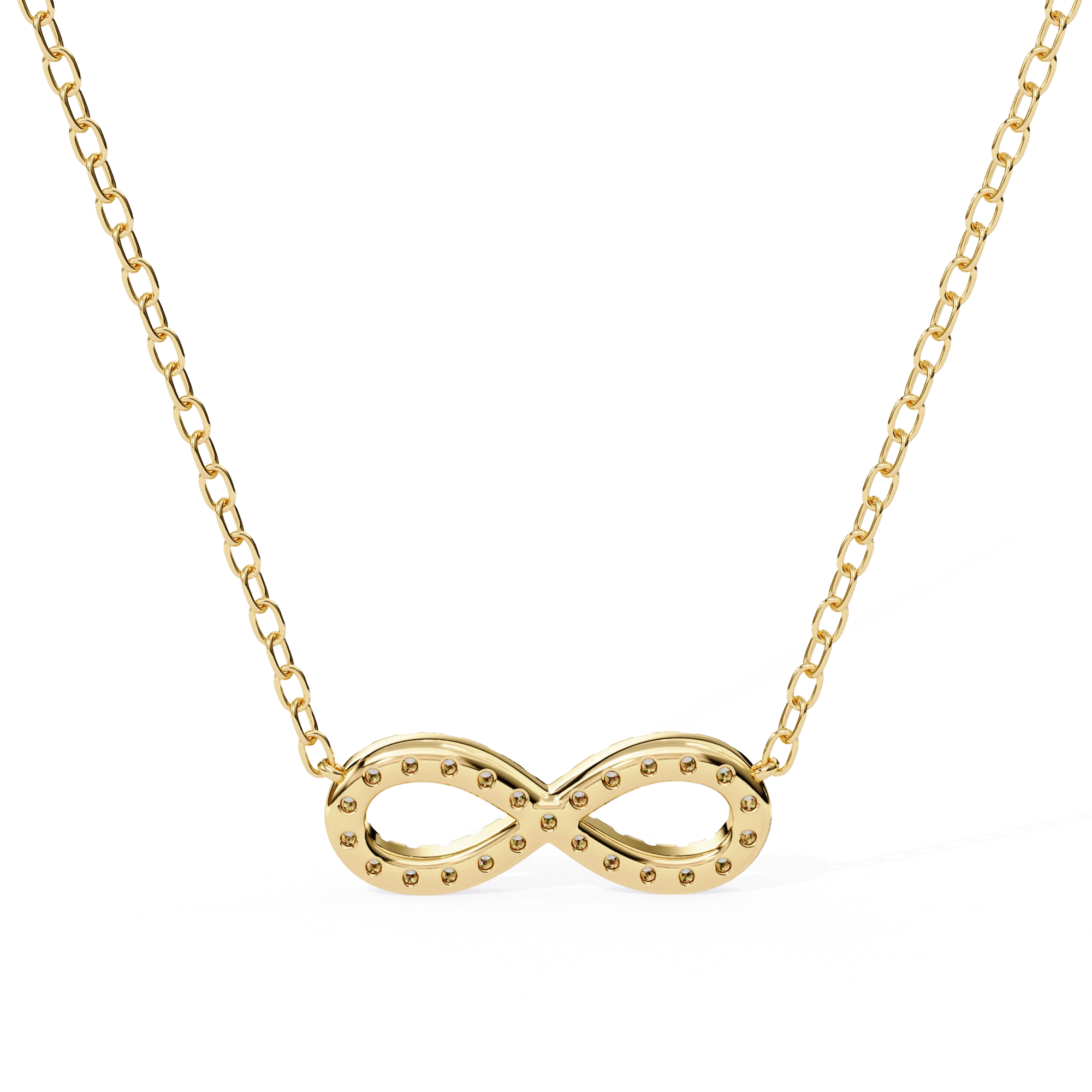 0.50ct Lab Diamond Infinity Necklace In Yellow Gold