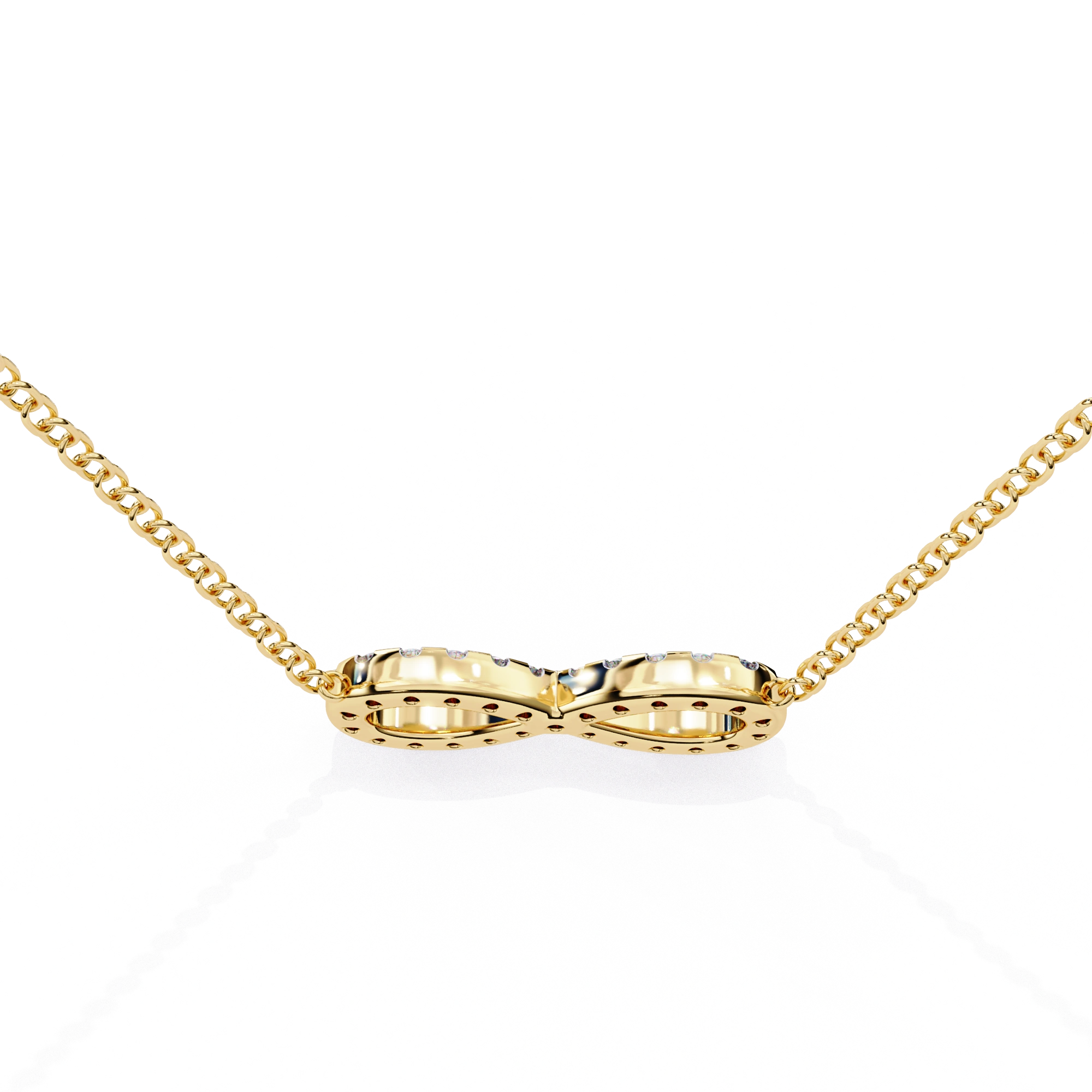 0.50ct Lab Diamond Infinity Necklace In Yellow Gold