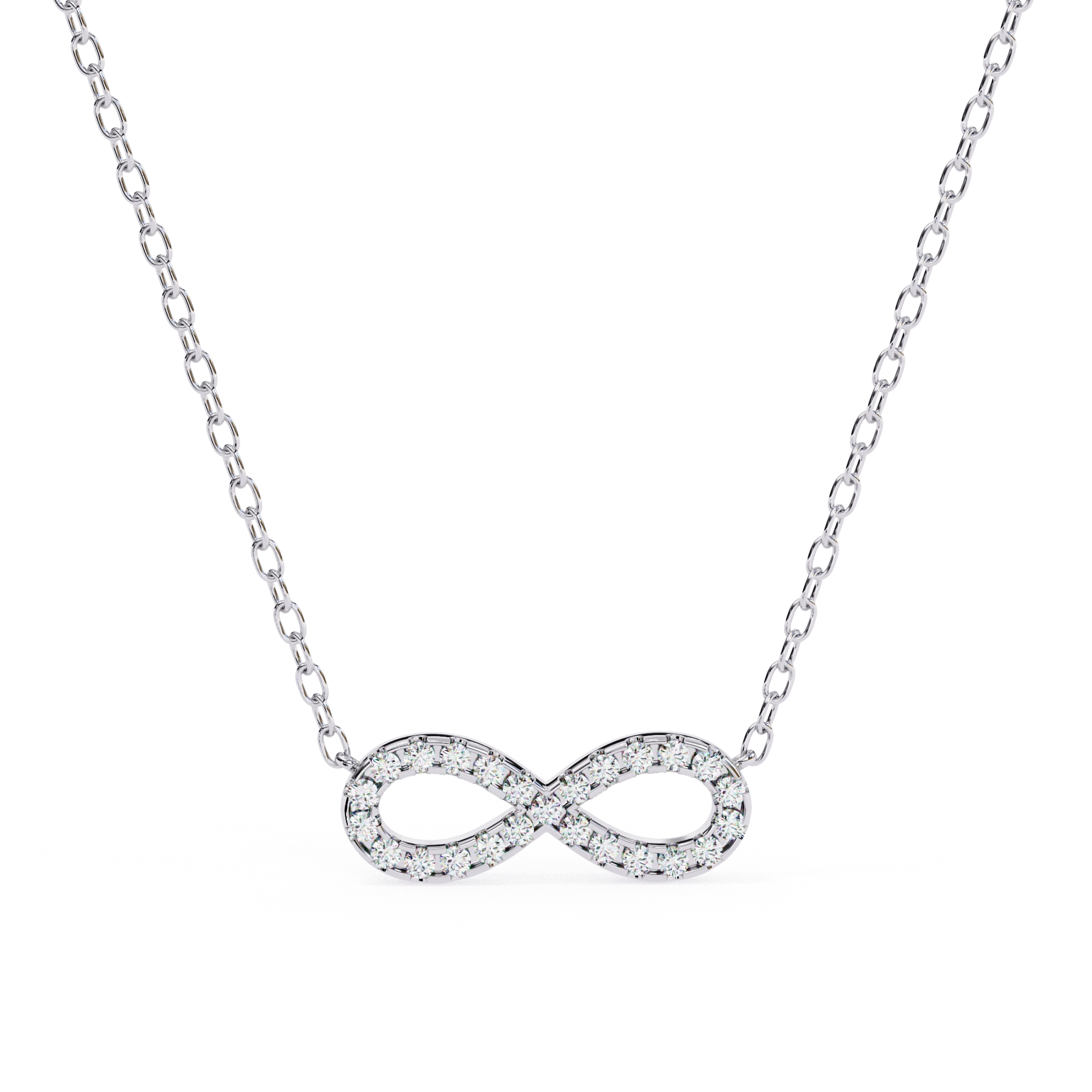 0.50ct Lab Diamond Infinity Necklace In Yellow Gold 950 Platinum Natural Diamond