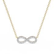 0.50ct Lab Diamond Infinity Necklace In Yellow Gold 18K Yellow Gold Natural Diamond