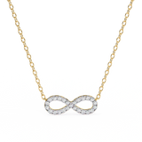 0.50ct Lab Diamond Infinity Necklace In Yellow Gold