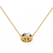 0.50 Ct Lab Diamond Prong Set Cluster Necklace In Yellow Gold