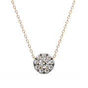 0.50 Ct Lab Diamond Prong Set Cluster Necklace In Yellow Gold 18K Rose Gold Natural Diamond