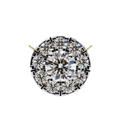 0.50 Ct Lab Diamond Prong Set Cluster Necklace In Yellow Gold