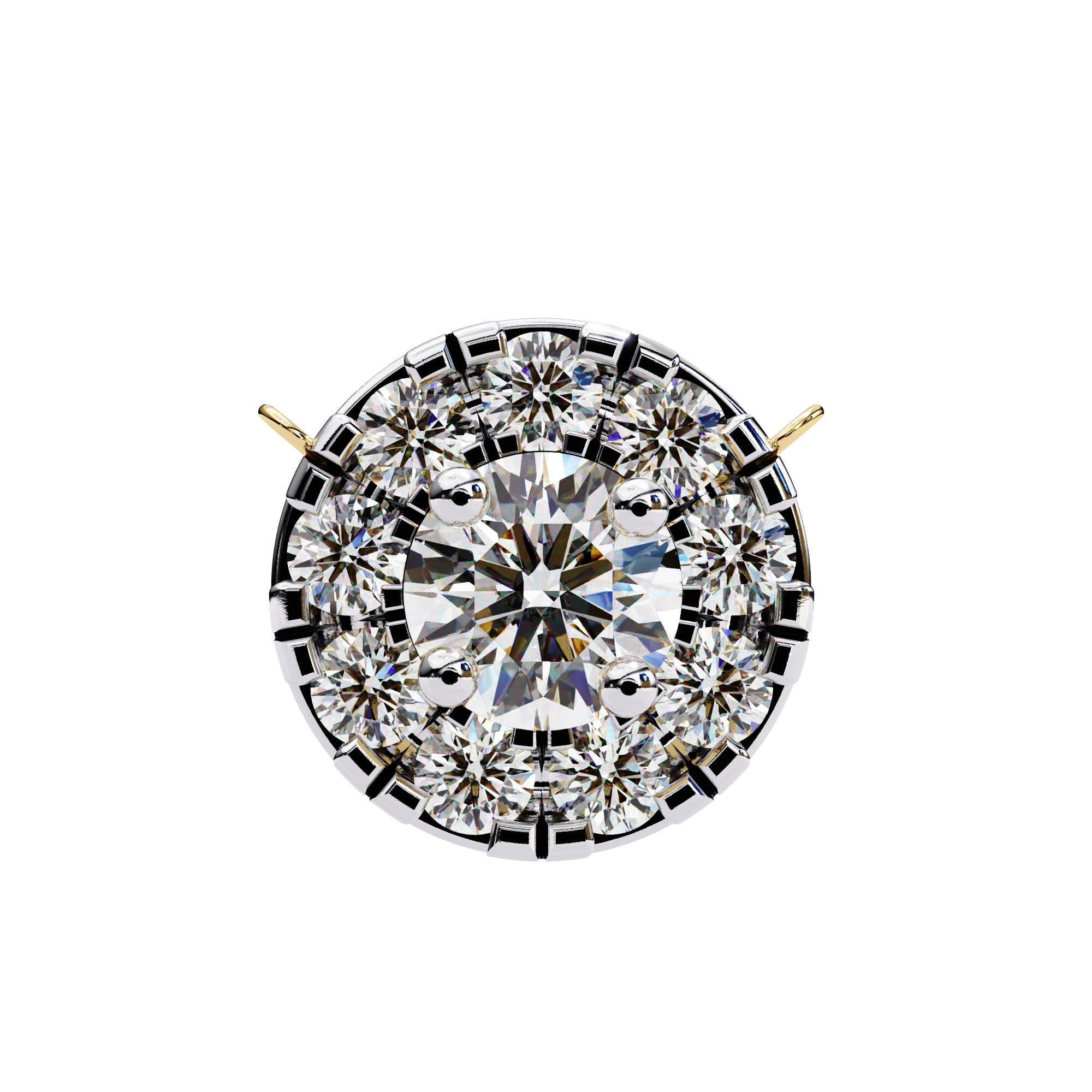 0.50 Ct Lab Diamond Prong Set Cluster Necklace In Yellow Gold