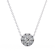 0.50 Ct Lab Diamond Prong Set Cluster Necklace In Yellow Gold 950 Platinum Natural Diamond