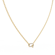 0.50ct Lab Diamond Prong Set Link Necklace In Yellow Gold