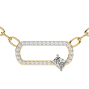 0.50ct Lab Diamond Prong Set Link Necklace In Yellow Gold