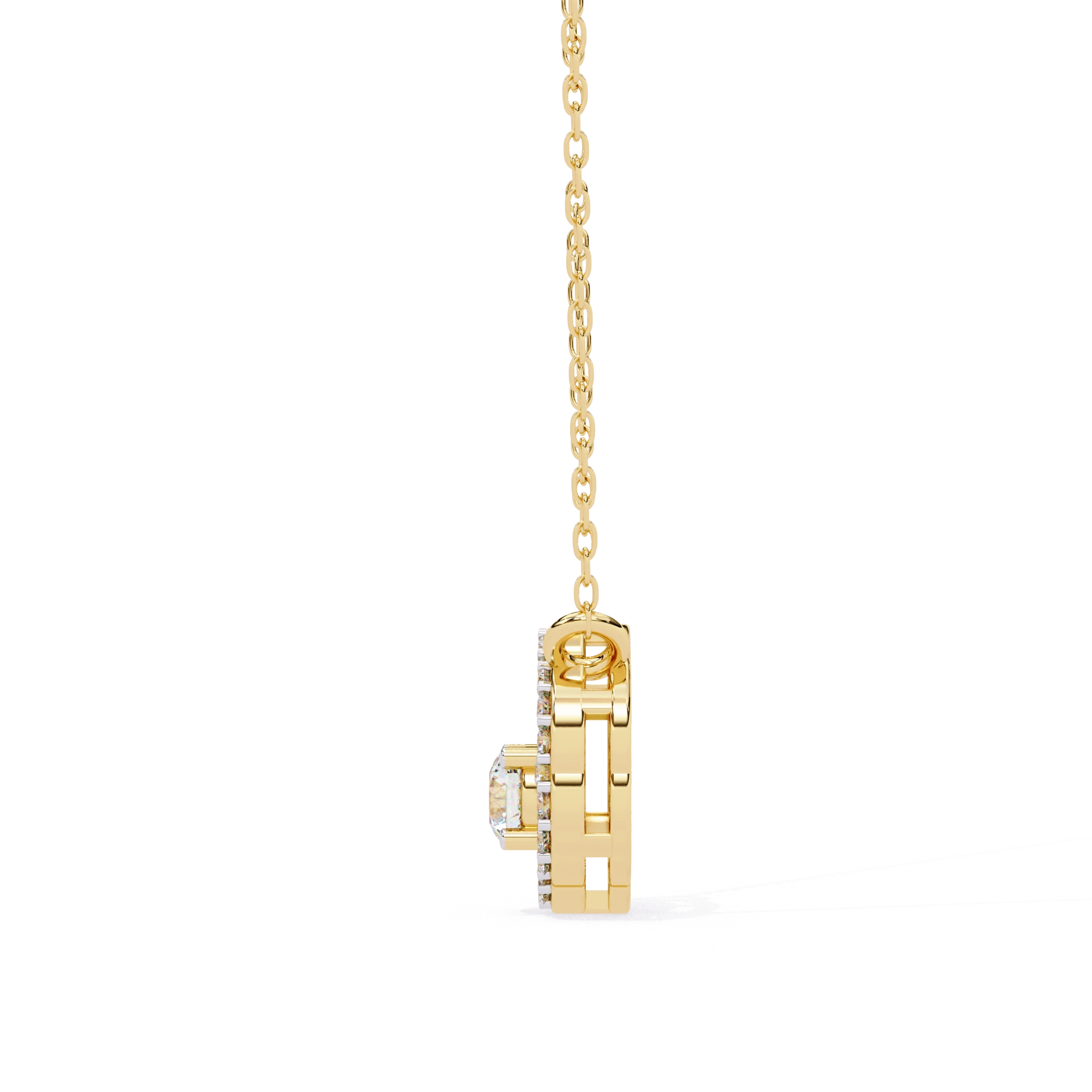 0.50 Ct Round Cut Lab Diamond Quatrefoil Necklace In Yellow Gold