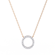 0.50ct Lab Diamond Prong Set Circle Necklace Yellow Gold 18K Rose Gold Natural Diamond