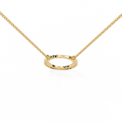 0.50ct Lab Diamond Prong Set Circle Necklace Yellow Gold