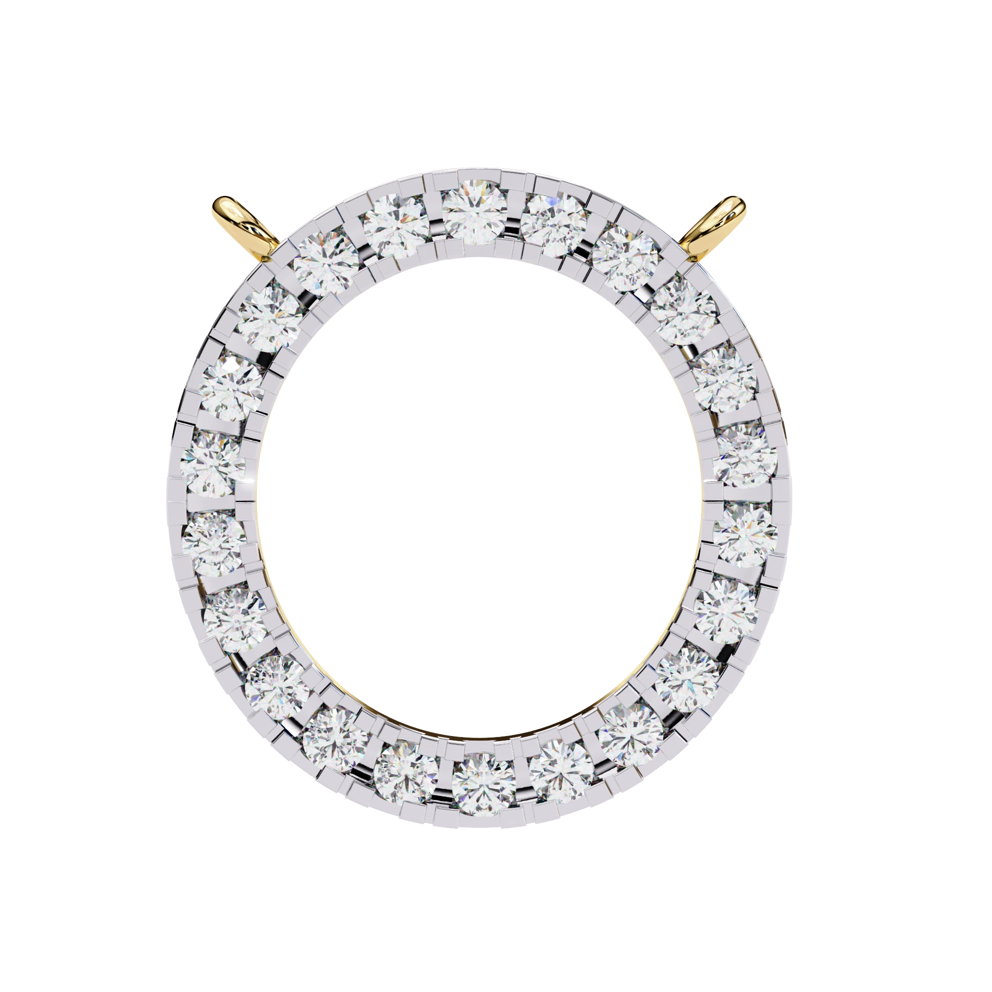 0.50ct Lab Diamond Prong Set Circle Necklace Yellow Gold