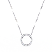 0.50ct Lab Diamond Prong Set Circle Necklace Yellow Gold 950 Platinum Natural Diamond