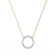 0.50ct Lab Diamond Prong Set Circle Necklace Yellow Gold 18K Yellow Gold Natural Diamond