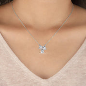 0.50 Ct lab diamond cluster necklace in white gold