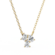 0.50 Ct lab diamond cluster necklace in white gold 18K Yellow Gold Natural Diamond