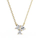 0.50 Ct lab diamond cluster necklace in white gold