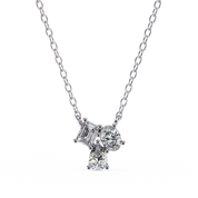 0.50 Ct lab diamond cluster necklace in white gold 950 Platinum Natural Diamond