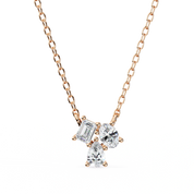 0.50 Ct lab diamond cluster necklace in white gold 18K Rose Gold Natural Diamond
