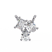 0.50 Ct lab diamond cluster necklace in white gold