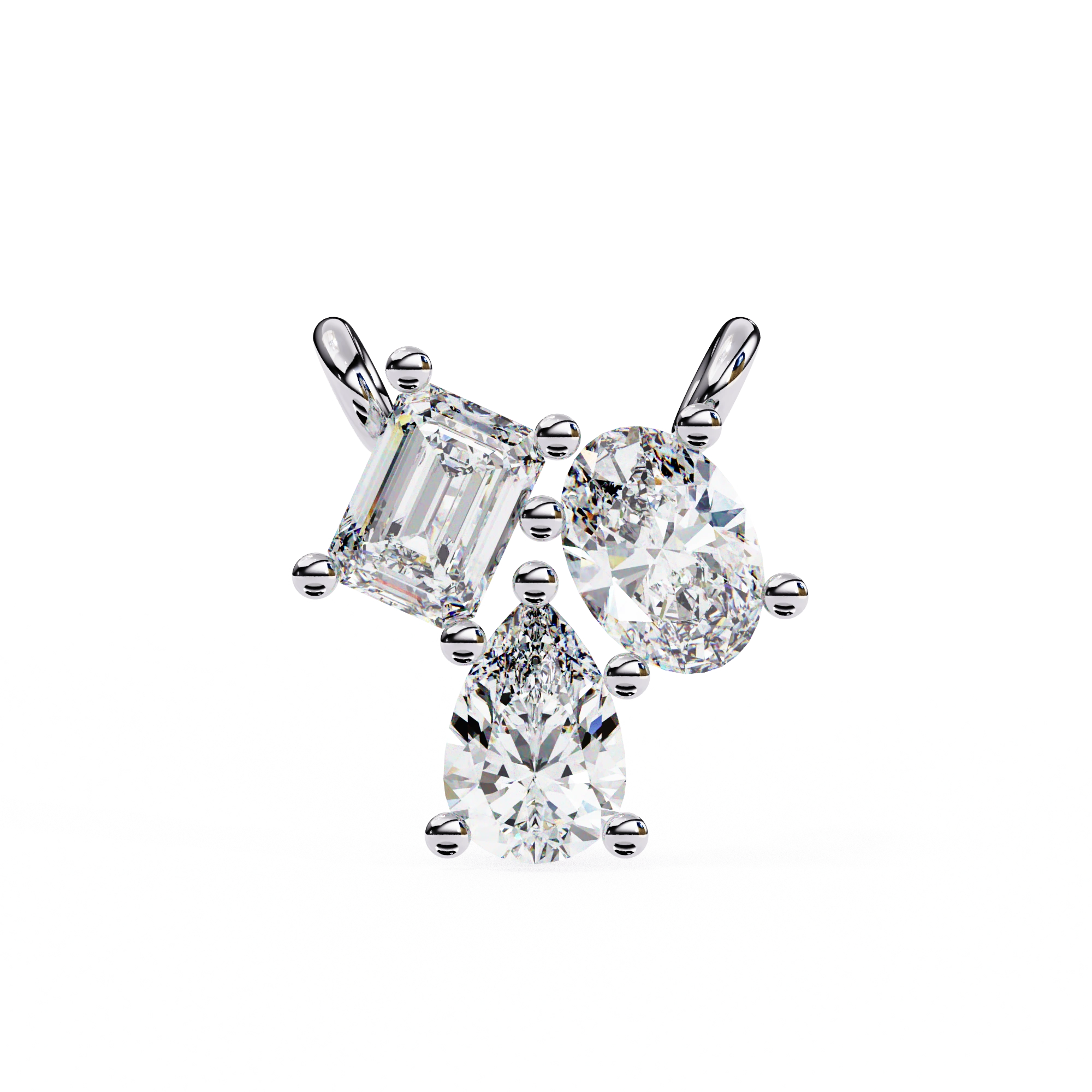 0.50 Ct lab diamond cluster necklace in white gold