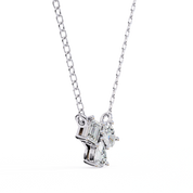 0.50 Ct lab diamond cluster necklace in white gold