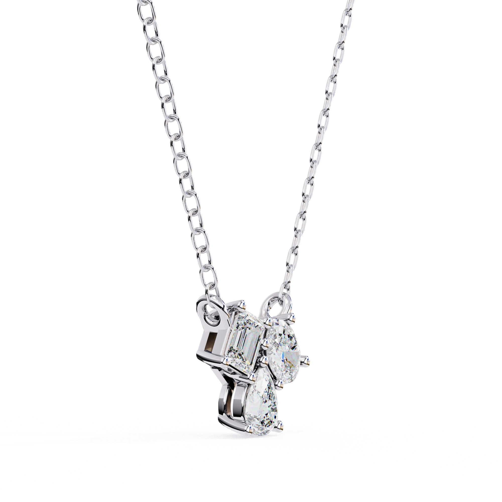 0.50 Ct lab diamond cluster necklace in white gold