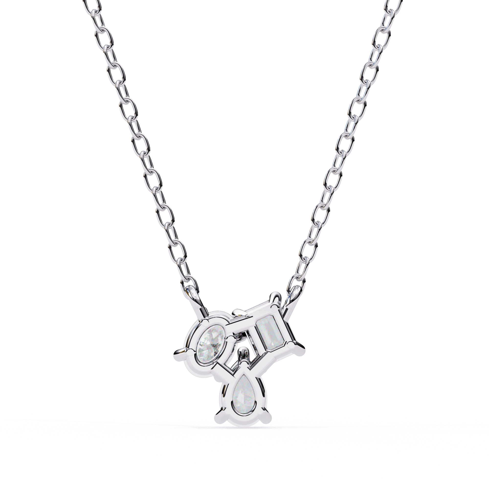 0.50 Ct lab diamond cluster necklace in white gold