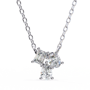 0.50 Ct lab diamond cluster necklace in white gold