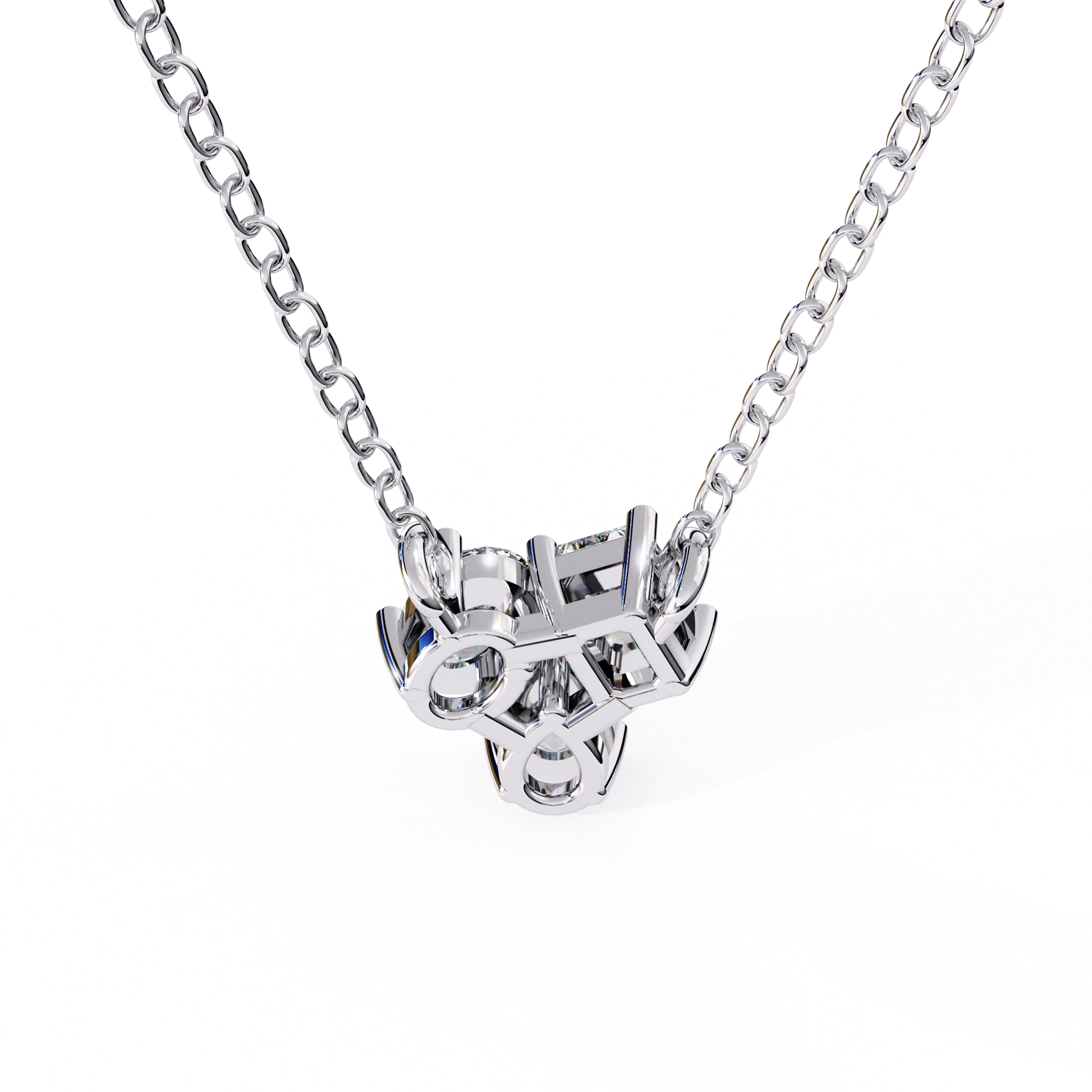 0.50 Ct lab diamond cluster necklace in white gold