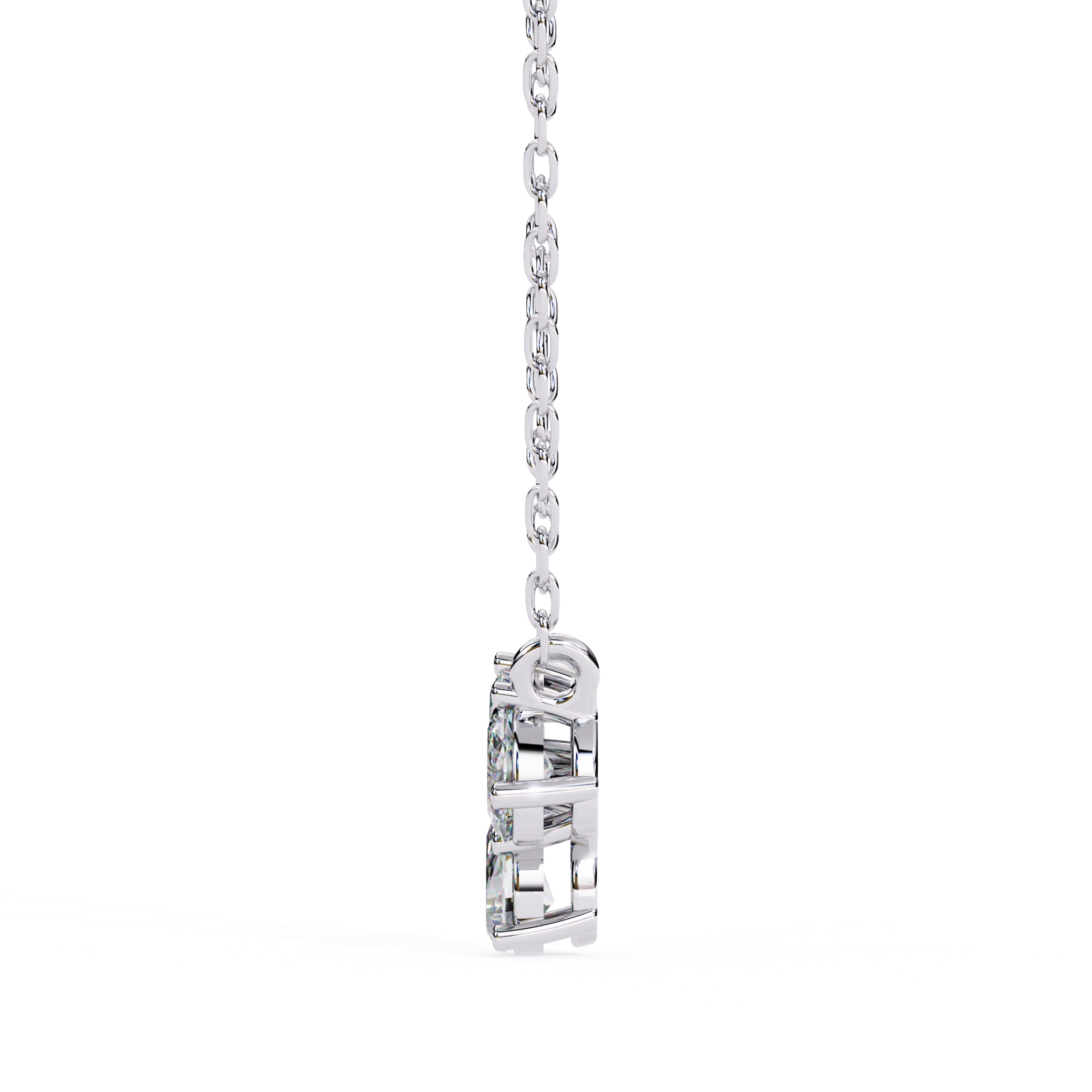 0.50 Ct lab diamond cluster necklace in white gold