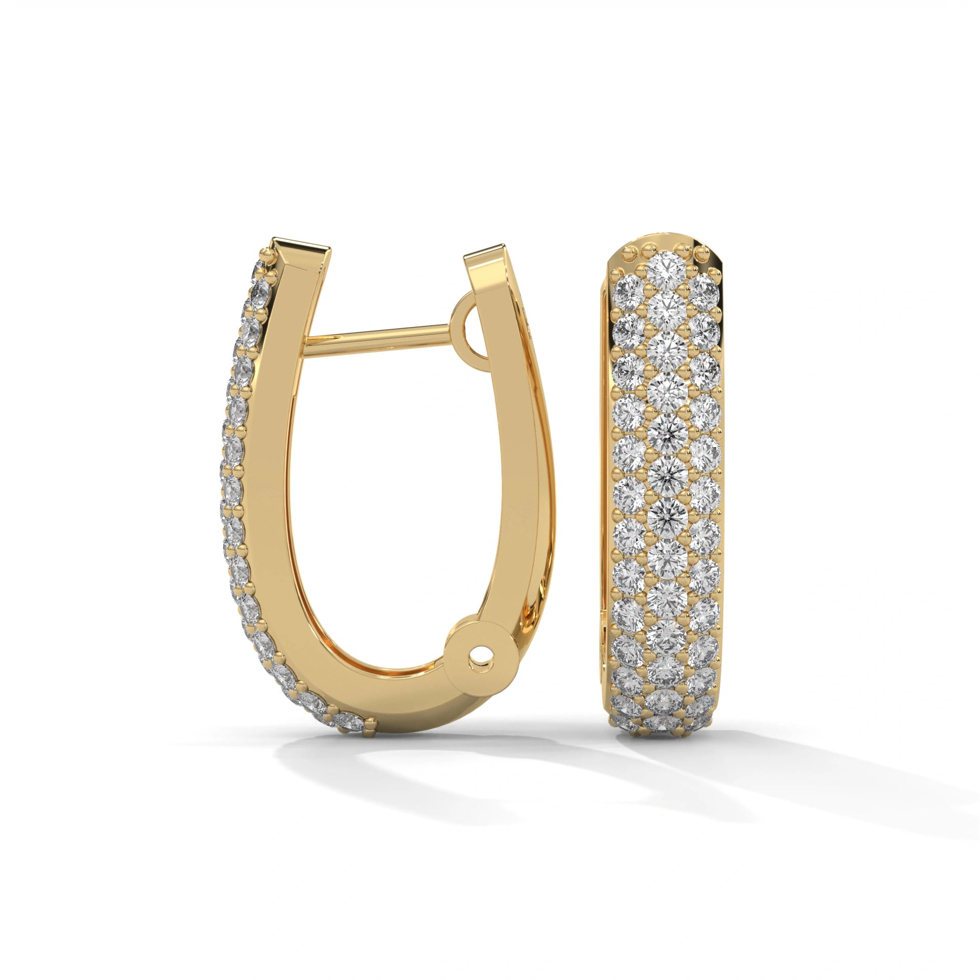 0.52 Carat Huggie Hoop Earrings for Women in Yellow Gold