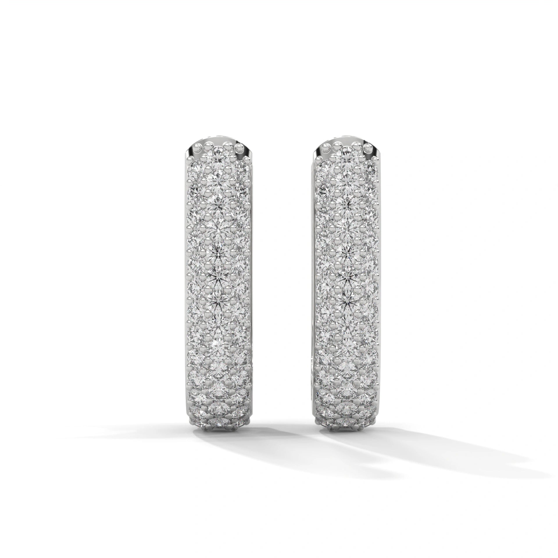 0.52 Carat Huggie Hoop Earrings for Women in Yellow Gold 950 Platinum Natural Diamond