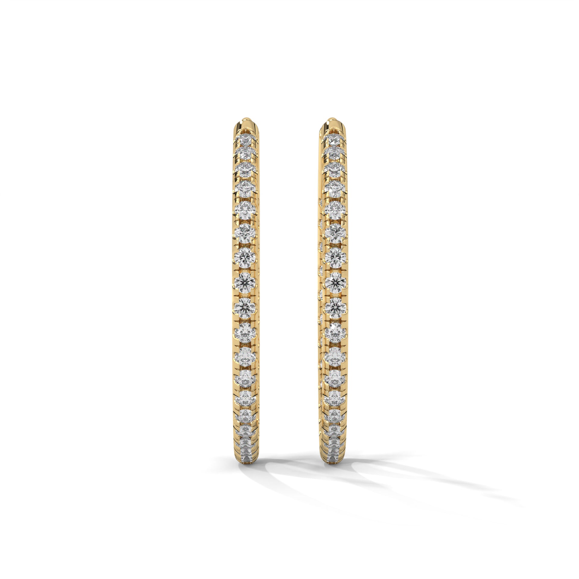 0.54ct Lab Grown Diamond Women's Hoop Earrings 18K Yellow Gold Natural Diamond