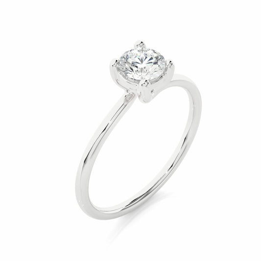 Simple Solitaire Lab Made Diamond Engagement Ring