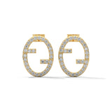 0.56 Carat Diamond Earrings Studs Women's in Yellow Gold