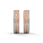 0.56 Carat Diamond Hoop Earrings for Women in Rose Gold 18K Rose Gold Natural Diamond