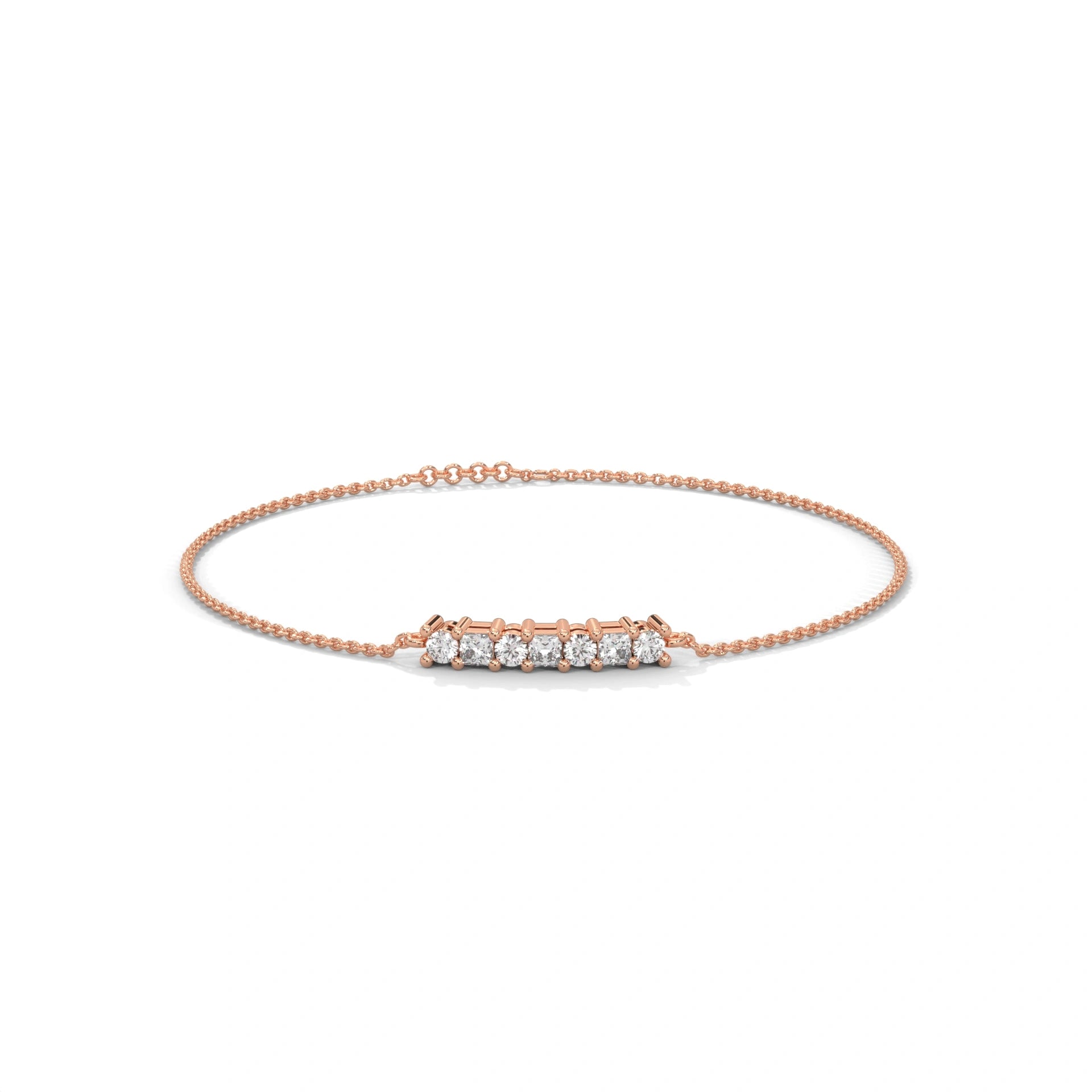 0.50 Carat Diamond Station Bracelet in Yellow Gold 18K Rose Gold Natural Diamond
