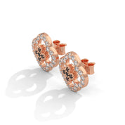 0.32 Carat Black Diamond Cluster Halo Stud Earrings