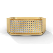 0.60 carat lab created diamond mens wide band ring in white gold 18K Yellow Gold Natural Diamond