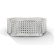 0.60 carat lab created diamond mens wide band ring in white gold 950 Platinum Natural Diamond