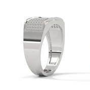 0.60 carat lab created diamond mens wide band ring in white gold