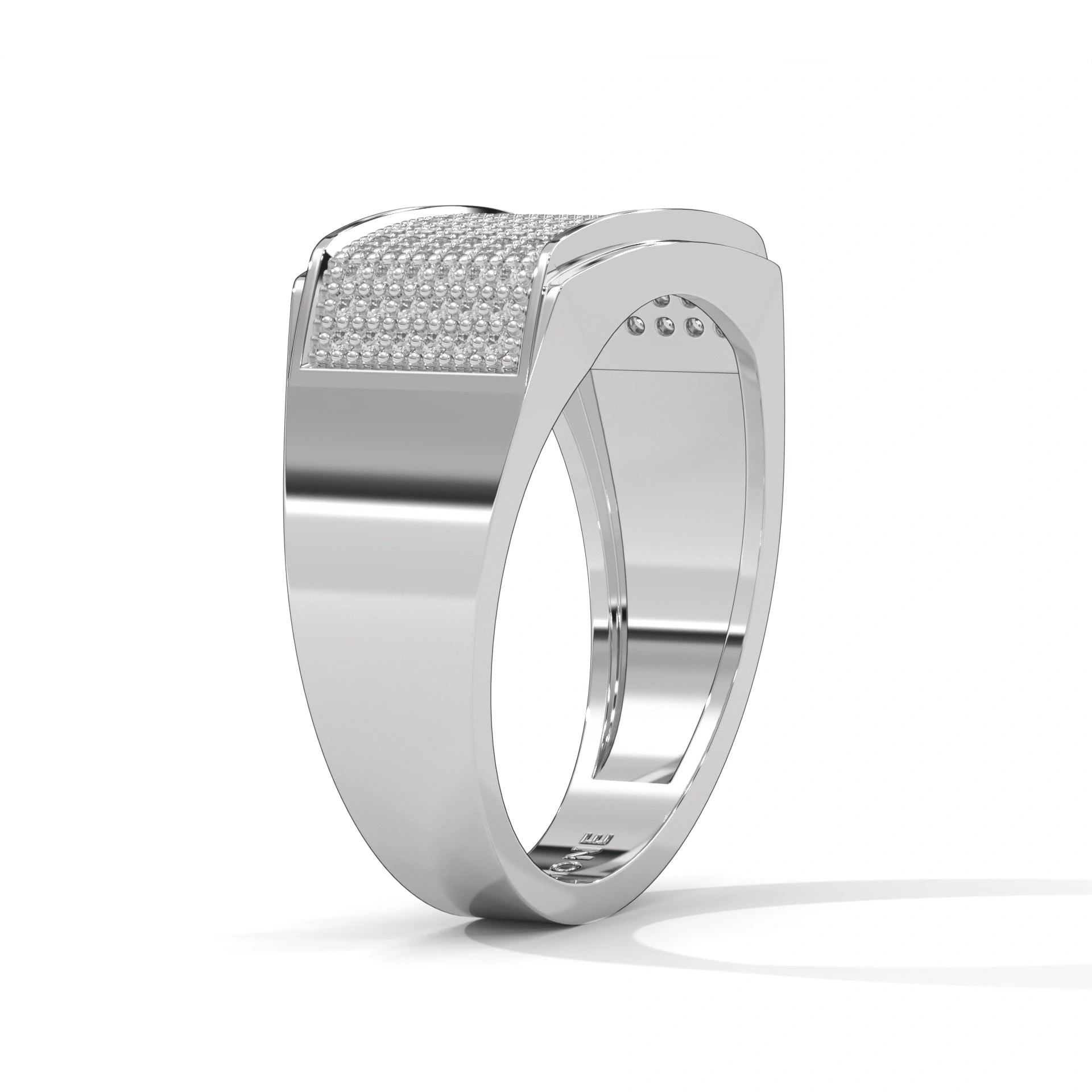 0.60 carat lab created diamond mens wide band ring in white gold